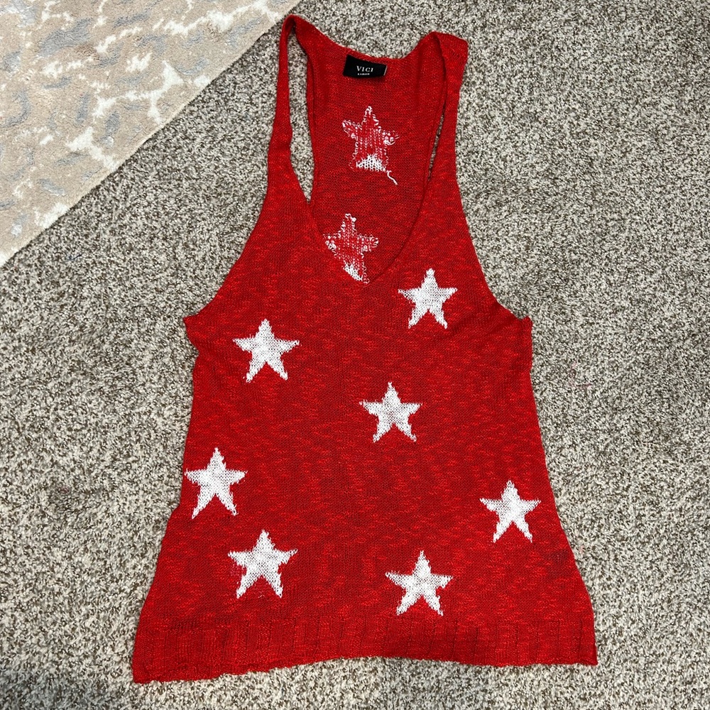*NEW* ✨COMFY✨ VICI Star Spangled Knit Tank